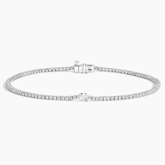 Pear & Round Bespoke Lab Diamond Tennis Bracelet ( 1 ct. tw.) 18K Gold