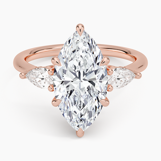 ecomposer-view with diamond shape-marquise, ecomposer-metal type-rose-gold-18k
