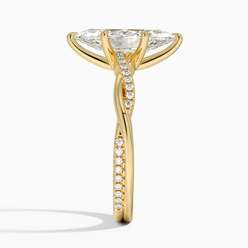 ecomposer-metal type-yellow-gold-18K,ecomposer-ring setting-twisted