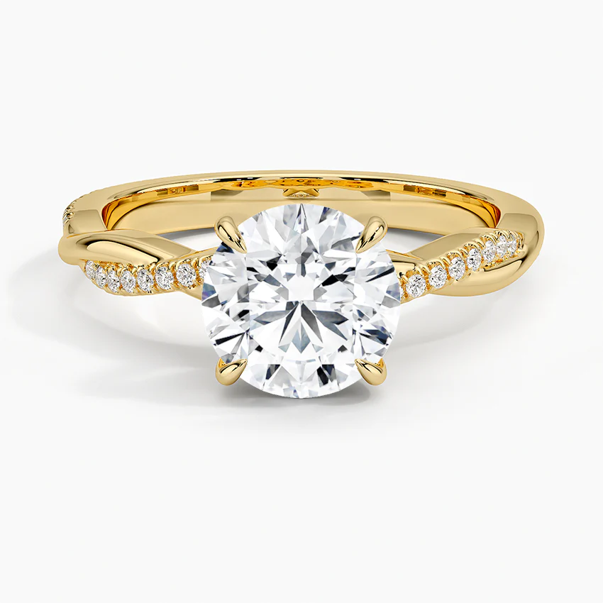 ecomposer-metal type-yellow-gold-18K,ecomposer-ring setting-twisted