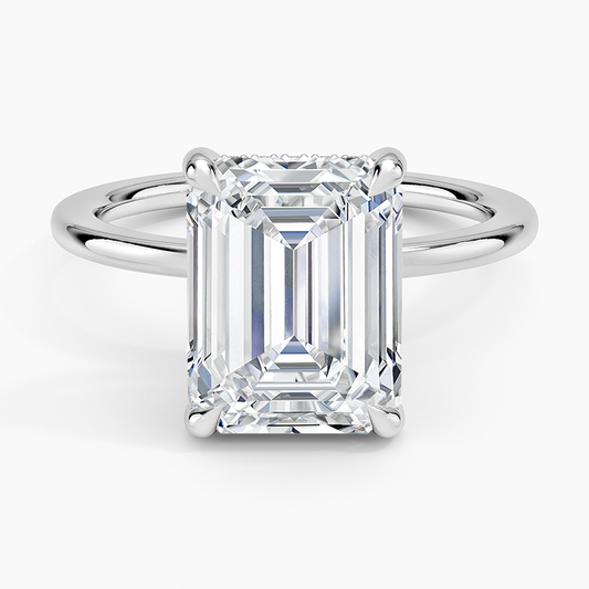 ecomposer-view with diamond shape-emerald, ecomposer-metal type-white-gold-18k