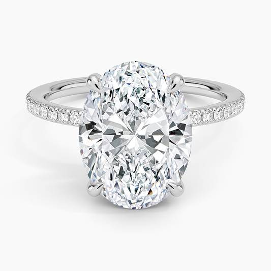 ecomposer-view with diamond shape-oval, ecomposer-metal type-white-gold-18k