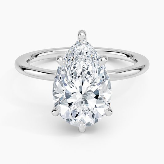 ecomposer-view with diamond shape-pear, ecomposer-metal type-white-gold-18k