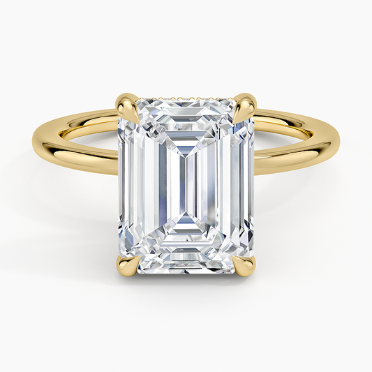 ecomposer-view with diamond shape-emerald, ecomposer-metal type-yellow-gold-18k