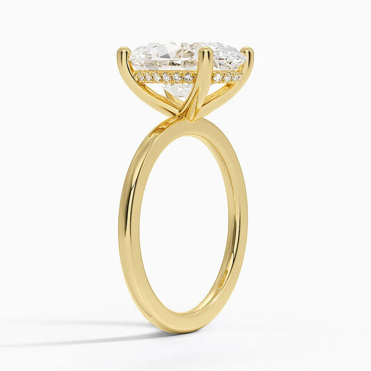 ecomposer-view with diamond shape-oval, ecomposer-metal type-yellow-gold-18k