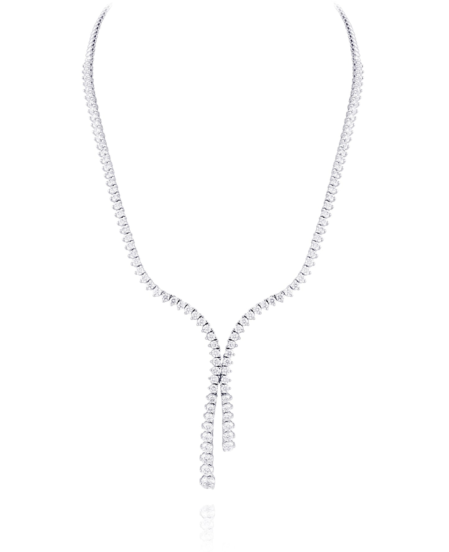 Necklace | White Gold | Bridal | Round | 10 ct
