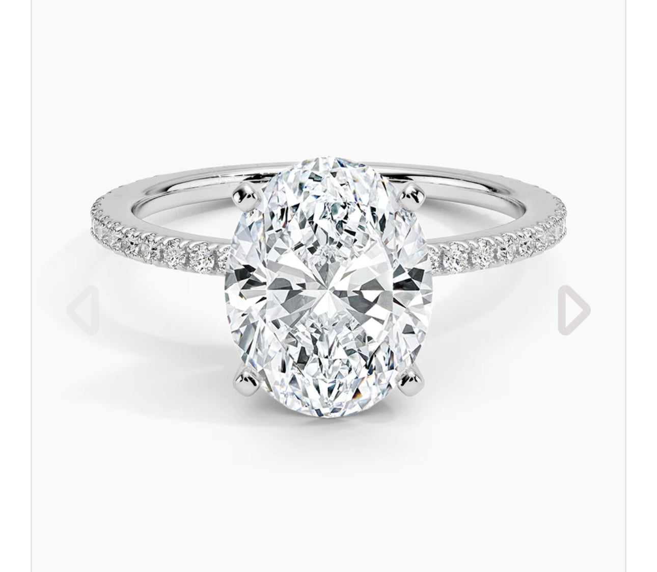 2.5 carat oval IGI certified lab diamond VS1 F; white gold18karat; ring size 16mm; 2mm band;