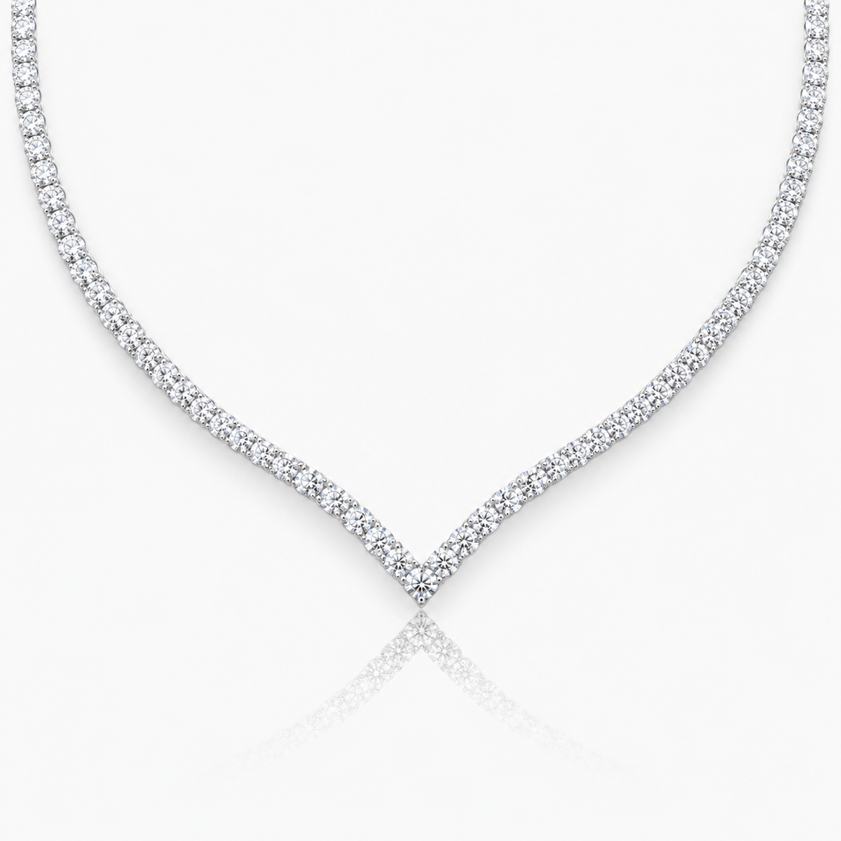 V-Shaped Tennis Lab Diamond (15 ct.) Necklace (16 in.) 18K White Gold