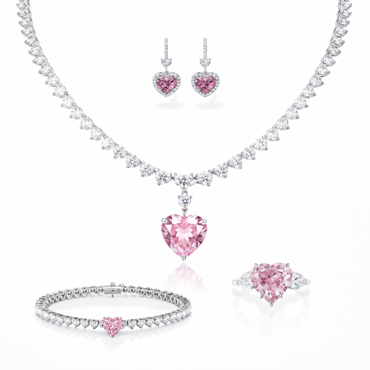 45 Carat Rosaline High Jewelry Bridal Lab-Grown Diamond Set 18K White Gold