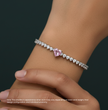 Pink Heart Tennis Lab Diamond Bracelet (5 ct. tw.) 18K White Gold