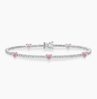 Pink Heart Tennis Lab Diamond Bracelet (5.5 ct. tw.) 18K White Gold