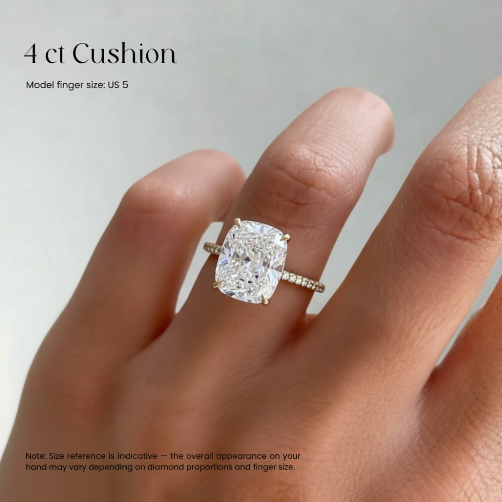 ecomposer-view with diamond shape-cushion, ecomposer-metal type-rose-gold-18k, ecomposer-metal type-white-gold-18k, ecomposer-metal type-yellow-gold-18k