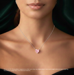 Pink Heart Pendant Lab Diamond ( 1 ct. tw. ) Necklace 18K Gold