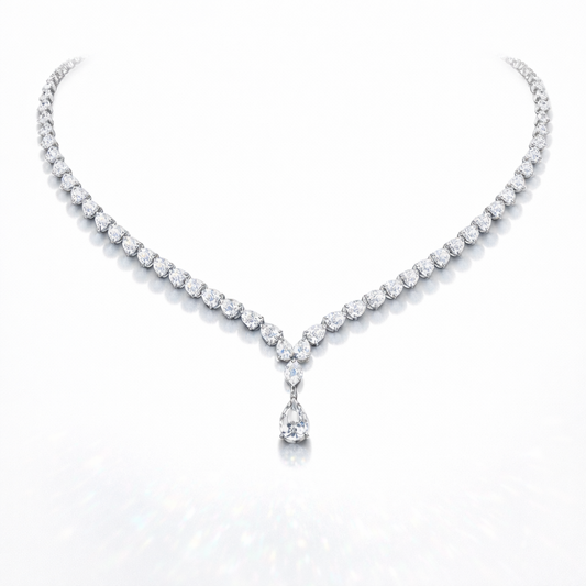 Alexandia Pear Lab Diamond (21 ct.) Necklace (16 in | 40 cm) 18K White Gold