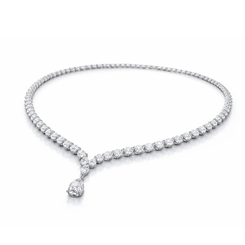 Alexandia Pear Lab Diamond (21 ct.) Necklace (16 in | 40 cm) 18K White Gold