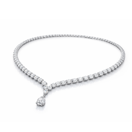 Alexandia Pear Lab Diamond (21 ct.) Necklace (16 in | 40 cm) 18K White Gold