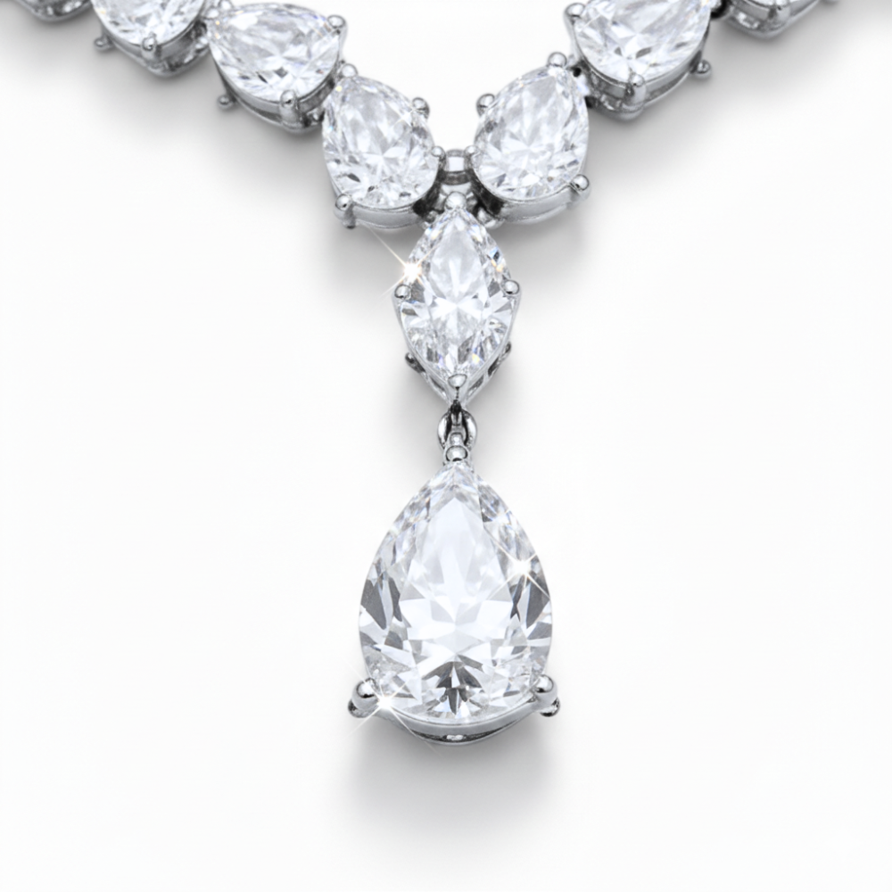 Alexandia Pear Lab Diamond (21 ct.) Necklace (16 in | 40 cm) 18K White Gold
