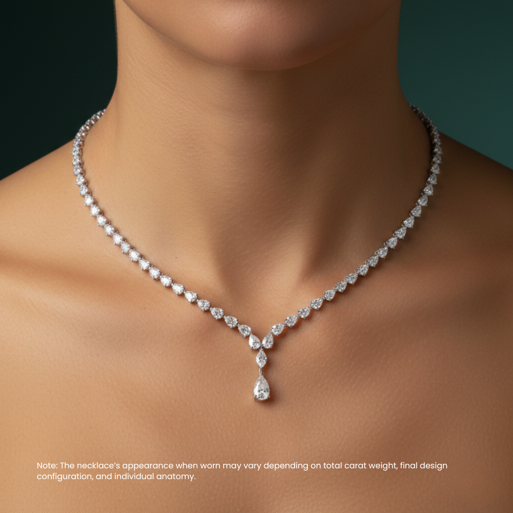 Alexandia Pear Lab Diamond (21 ct.) Necklace (16 in | 40 cm) 18K White Gold