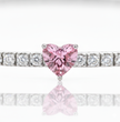 Pink Heart Tennis Lab Diamond Bracelet (5.5 ct. tw.) 18K White Gold