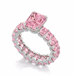 Jasmine Eternity Fancy Pink Radint Lab Diamond Ring in White Gold 18K