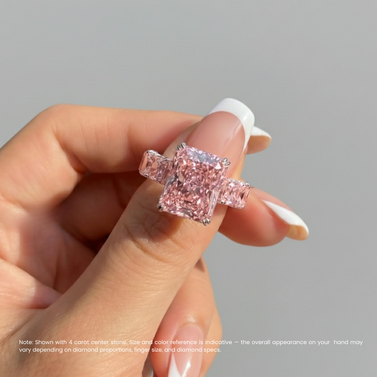 Jasmine Eternity Fancy Pink Radint Lab Diamond Ring in White Gold 18K