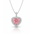 Halo Pink Heart Pendant Lab Diamond ( 2 ct. tw. ) Necklace 18K Gold