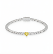 Fancy Yellow Heart Tennis Lab Diamond Bracelet (8 ct. tw.) 18K White Gold