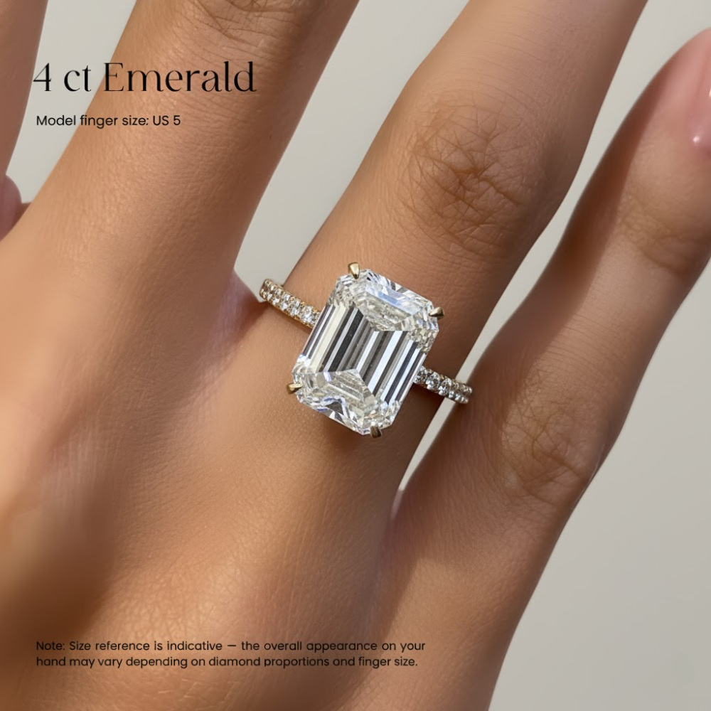 ecomposer-view with diamond shape-emerald, ecomposer-metal type-rose-gold-18k, ecomposer-metal type-white-gold-18k, ecomposer-metal type-yellow-gold-18k