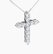 Diamond Cross 11x 0.1 carat round | VVS-VS EF lab diamond | White Gold 18K | 16 inches chain