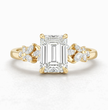 Emiliane Trilogy Emerald Lab Diamond Ring in Yellow Gold 18K