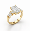 Emiliane Trilogy Emerald Lab Diamond Ring in Yellow Gold 18K
