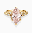 Therese Accents Fancy Pink Marquise Lab Diamond Ring (Marquise Side Diamonds) on a Vintage Band in Yellow Gold 18K