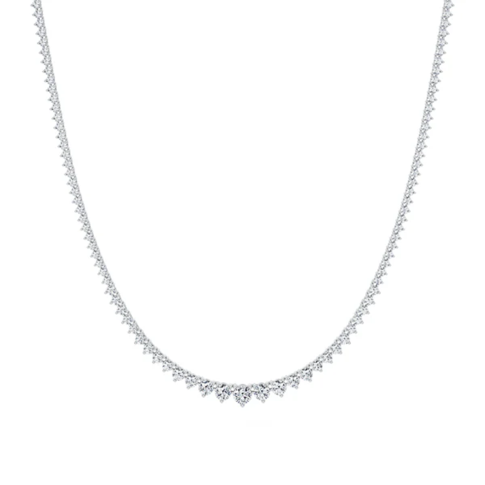 Tennis Graduated Lab Diamond (5 ct.) Necklace (16 in.) 18K White Gold