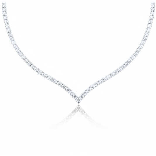 V-Shaped Tennis Lab Diamond (20 ct) Necklace (17 in.) 18K White Gold