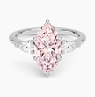 Trilogy Marquise Pink Lab Diamond 18K Gold Ring