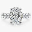 Osha Ring - Oval Lab Diamond 4.5 carat VVS2 E + 12x0.1 ct