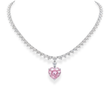 Pink Heart Tennis Lab Diamond ( 30 ct. tw. ) Pendant Necklace (16 in.) 18K White Gold