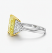 Trilogy Fancy Yellow Radiant (Epaulette Side Diamonds ) Lab Diamond Ring in White Gold 18K