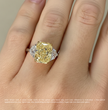 Trilogy Fancy Yellow Radiant (Epaulette Side Diamonds ) Lab Diamond Ring in White Gold 18K
