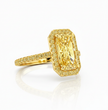 Halo Pave Fancy Yellow Radiant (Yellow Pave and Halo Diamonds) Lab Diamond Ring in Yellow Gold 18K