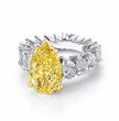 Antonina Fancy Yellow Pear on a Pear Eternity Band Lab Diamond Ring in White Gold 18K