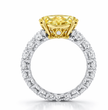 Nathalie Fancy Yellow Oval on an Oval Eternity Band Lab Diamond Ring in White Gold 18K