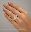 Nathalie Fancy Yellow Oval on an Oval Eternity Band Lab Diamond Ring in White Gold 18K