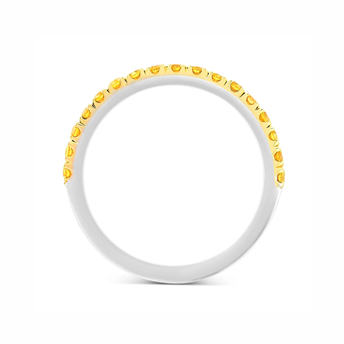 Fancy Yellow Half-Eternity Lab Grown Diamond Band Ring 18K Gold