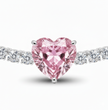 Pink Heart Tennis Lab Diamond ( 18 ct. tw. ) Chocker Necklace (14 in.) 18K White Gold