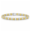 Fancy Yellow and White Alternating Cushion Tennis Lab Diamond Bracelet (10 ct. tw.) 18K White Gold