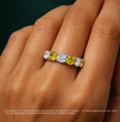 Fancy Yellow Half-Eternity Alternating White and Yellow Diamonds Lab Grown Diamond Band Ring 18K Gold