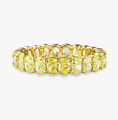 Fancy Yellow Oval Eternity Lab Grown Diamond Band Ring 18K Yellow Gold