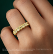Fancy Yellow Oval Eternity Lab Grown Diamond Band Ring 18K Yellow Gold