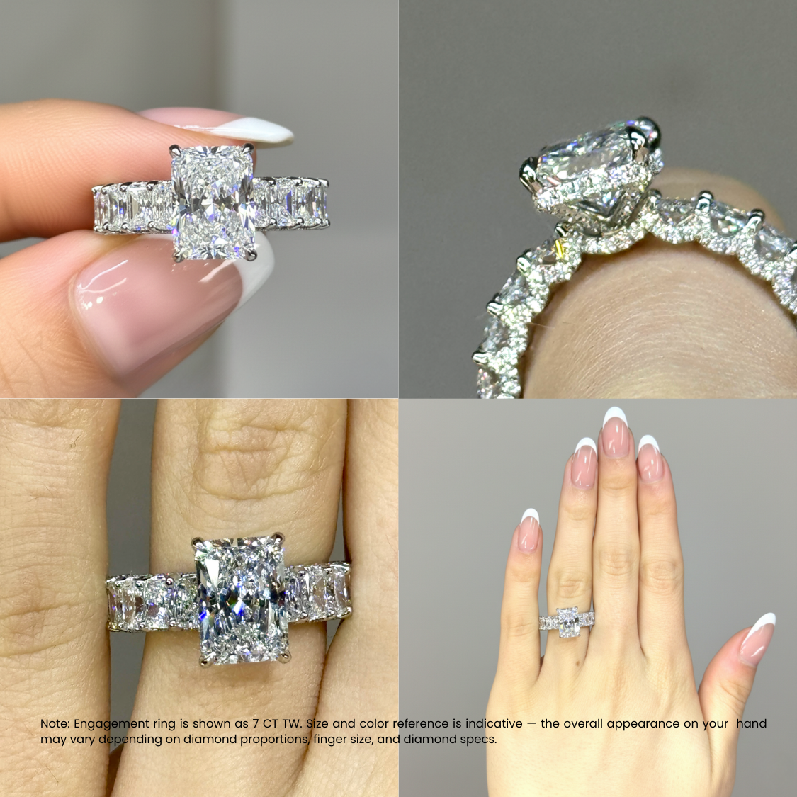 11 Carat Set of Jana Eternity Radiant (7 ct. tw.)  +  Radiant Eternity (4 ct. tw.) Lab Diamond Rings in White Gold 18K | IGI and SGL certificates